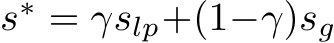  s∗ = γslp+(1−γ)sg