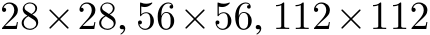  28×28, 56×56, 112×112