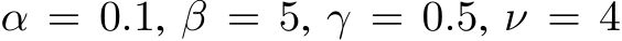 α = 0.1, β = 5, γ = 0.5, ν = 4