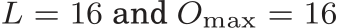  L = 16 and Omax = 16