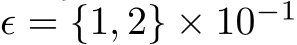  ϵ = {1, 2} × 10−1