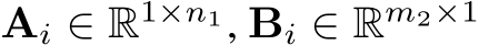  Ai ∈ R1×n1, Bi ∈ Rm2×1