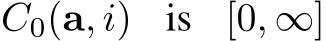 C0(a, i) is [0, ∞]