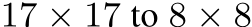  17 × 17 to 8 × 8