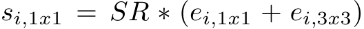 si,1x1 = SR ∗ (ei,1x1 + ei,3x3)