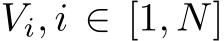  Vi, i ∈ [1, N]