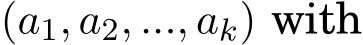  (a1, a2, ..., ak) with