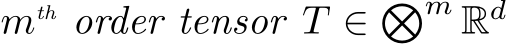  mth order tensor T ∈ �m Rd