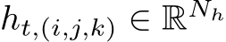  ht,(i,j,k) ∈ RNh
