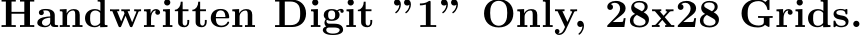 Handwritten Digit ”1” Only, 28x28 Grids.