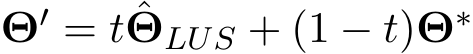  Θ′ = t ˆΘLUS + (1 − t)Θ∗