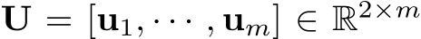  U = [u1, · · · , um] ∈ R2×m