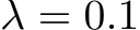 λ = 0.1