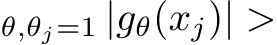 θ,θj=1 |gθ(xj)| >