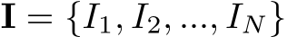  I = {I1, I2, ..., IN}