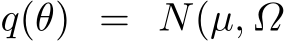  q(θ) = N(µ, Ω