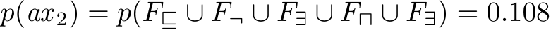  p(ax 2) = p(F⊑ ∪ F¬ ∪ F∃ ∪ F⊓ ∪ F∃) = 0.108