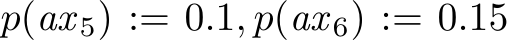  p(ax 5) := 0.1, p(ax 6) := 0.15