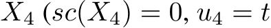 X4 (sc(X4) = 0, u4 = t