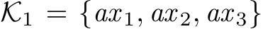  K1 = {ax 1, ax 2, ax 3}