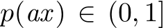  p(ax) ∈ (0, 1]