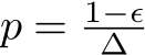  p = 1−ϵ∆