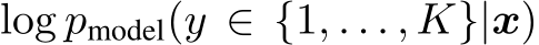  log pmodel(y ∈ {1, . . . , K}|x)