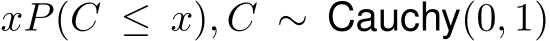  xP(C ≤ x), C ∼ Cauchy(0, 1)