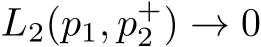 L2(p1, p+2 ) → 0