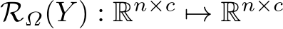  RΩ(Y ) : Rn×c �→ Rn×c