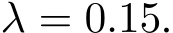  λ = 0.15.