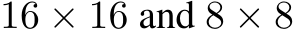 16 × 16 and 8 × 8