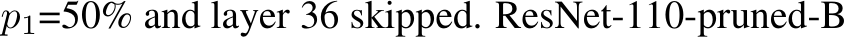  p1=50% and layer 36 skipped. ResNet-110-pruned-B