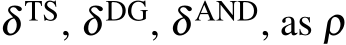  δ TS, δ DG, δ AND, as ρ