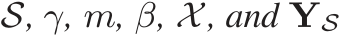  S, γ, m, β, X , and YS