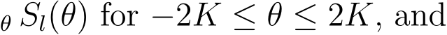 θ Sl(θ) for −2K ≤ θ ≤ 2K, and