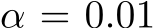  α = 0.01