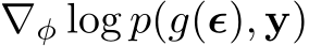  ∇φ log p(g(ϵ), y)