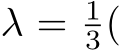  λ = 13(