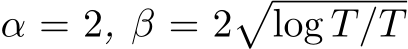  α = 2, β = 2�log T/T