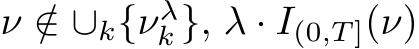  ν /∈ ∪k{νλk }, �λ · I(0,T ](ν)