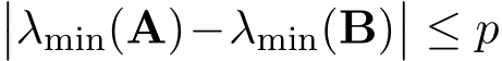 ��λmin(A)−λmin(B)�� ≤ p