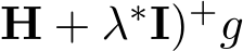 H + λ∗I)+g