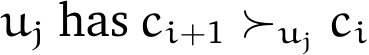  uj has ci+1 ≻uj ci