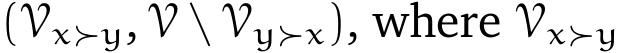  (Vx≻y, V \ Vy≻x), where Vx≻y