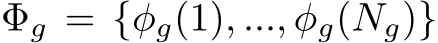  Φg = {φg(1), ..., φg(Ng)}