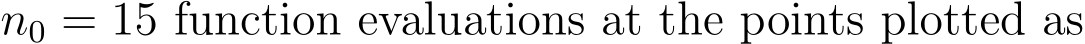  n0 = 15 function evaluations at the points plotted as