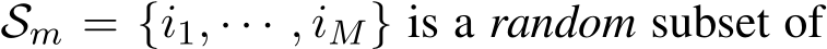  Sm = {i1, · · · , iM} is a random subset of