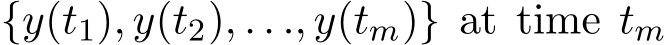  {y(t1), y(t2), . . ., y(tm)} at time tm