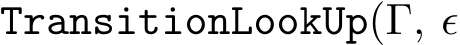  TransitionLookUp(Γ, ǫ